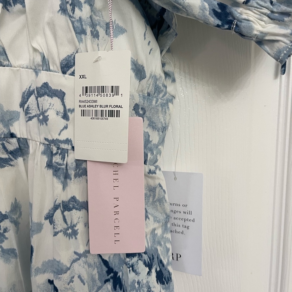 NWT Rachel Parcell Blue Ashley Blur Floral Dress | Size XXL - Picture 4 of 9